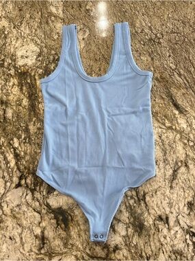 Abercrombie & Fitch Light Blue Ribbed Tank Bodysuit